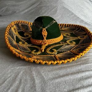 Vintage Sombraro. Green and gold.